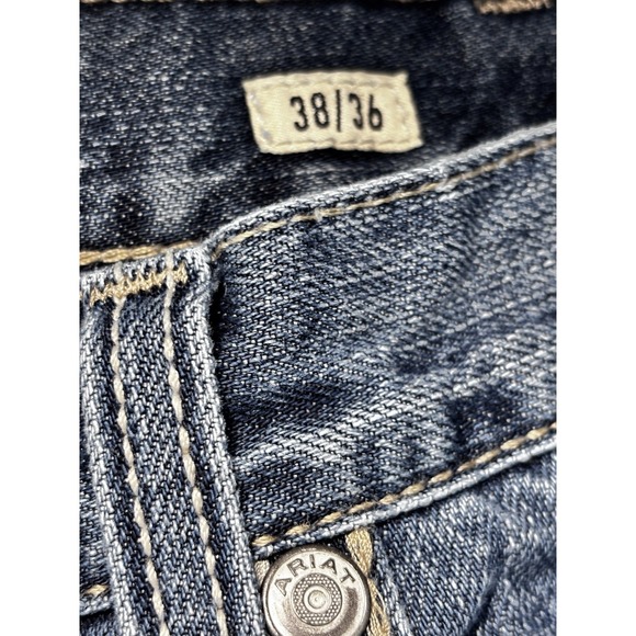Ariat M2 Jeans 38X36 Medium Wash Relaxed Bootcut Cowboy Rodeo Whisker Denim Work - Picture 4 of 16